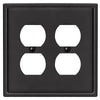 Moderne Matte Black Steel - 2 Duplex Wallplate - Wallplate Warehouse 148DDMB 070686008584 2 Duplex