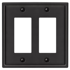 Moderne Matte Black Steel - 2 Rocker Wallplate