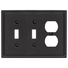 Moderne Matte Black Steel - 2 Toggle / 1 Duplex Wallplate