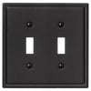 Moderne Matte Black Steel - 2 Toggle Wallplate - Wallplate Warehouse 148TTMB 070686008553 2 Toggle