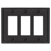 Moderne Matte Black Steel - 3 Rocker Wallplate - Wallplate Warehouse 148RRRMB 070686008621 3 Rocker