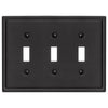 Moderne Matte Black Steel - 3 Toggle Wallplate - Wallplate Warehouse 148TTTMB 070686008560 3 Toggle