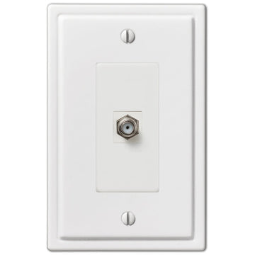 Moderne White Steel - 1 Cable Jack Wallplate - Wallplate Warehouse 148CXW 070686562673 Cable Jacks