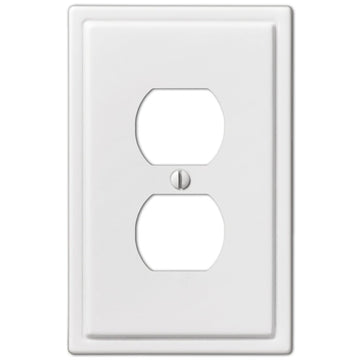 Moderne White Steel - 1 Duplex Wallplate - Wallplate Warehouse 148DW 070686562604 1 Duplex