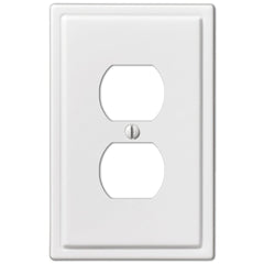 Moderne White Steel - 1 Duplex Wallplate