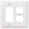 Moderne White Steel - 1 Rocker / 1 Duplex Wallplate - Wallplate Warehouse 148RDW - B 070686020173 1 Rocker / 1 Duplex