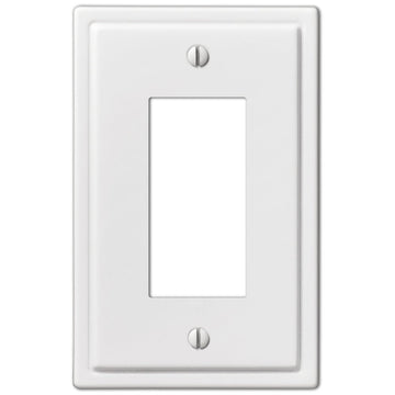 Moderne White Steel - 1 Rocker Wallplate - Wallplate Warehouse 148RW 070686562635 1 Rocker