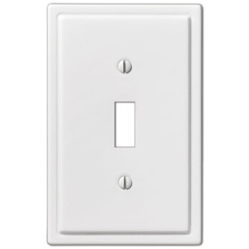 Moderne White Steel - 1 Toggle Wallplate - Wallplate Warehouse 148TW 070686562574 1 Toggle