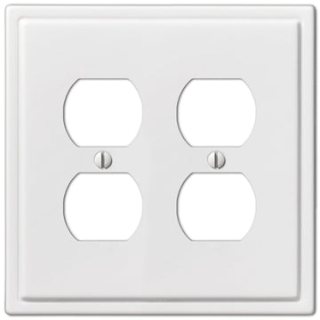 Moderne White Steel - 2 Duplex Wallplate - Wallplate Warehouse 148DDW 070686562611 2 Duplex