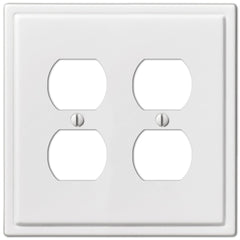 Moderne White Steel - 2 Duplex Wallplate