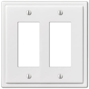 Moderne White Steel - 2 Rocker Wallplate - Wallplate Warehouse 148RRW 070686562642 2 Rocker