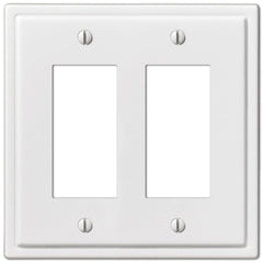 Moderne White Steel - 2 Rocker  Wallplate