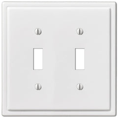 Moderne White Steel - 2 Toggle Wallplate
