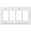 Moderne White Steel - 4 Rocker Wallplate - Wallplate Warehouse 148R4W - B 070686020227 4 Rocker