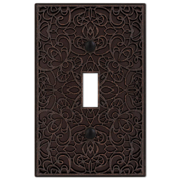 Momfort Aged Bronze Cast - 1 Toggle Wallplate - Wallplate Warehouse 73TDB 070686585894 1 Toggle