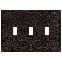 Momfort Aged Bronze Cast - 3 Toggle Wallplate