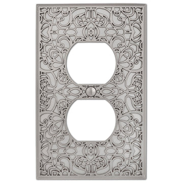 Momfort Satin Nickel Cast - 1 Duplex Wallplate - Wallplate Warehouse 73DN 070686585245 1 Duplex