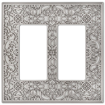 Momfort Satin Nickel Cast - 2 Rocker Wallplate - Wallplate Warehouse 73RRN 070686585788 2 Rocker