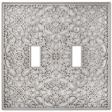 Momfort Satin Nickel Cast - 2 Toggle Wallplate - Wallplate Warehouse 73TTN 070686585269 2 Toggle