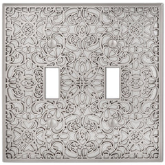 Momfort Satin Nickel Cast - 2 Toggle Wallplate