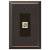 Oversized Aged Bronze Steel - 1 Cable Jack Wallplate - Wallplate Warehouse 463CXDB 070686582312 Cable Jacks