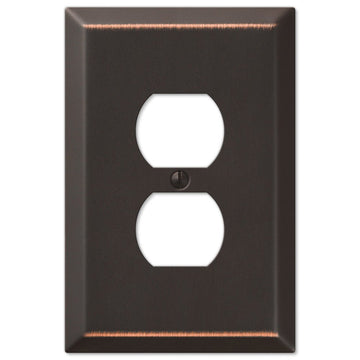 Oversized Aged Bronze Steel - 1 Duplex Wallplate - Wallplate Warehouse 463DDB 070686572627 1 Duplex