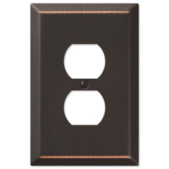 Oversized Aged Bronze Steel - 1 Duplex Wallplate