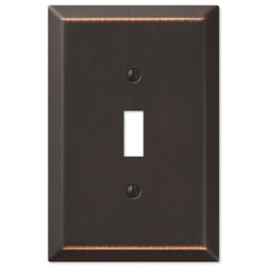 Oversized Aged Bronze Steel - 1 Toggle Wallplate