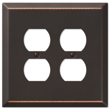 Oversized Aged Bronze Steel - 2 Duplex Wallplate - Wallplate Warehouse 463DDDB 070686572672 2 Duplex