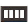 Oversized Aged Bronze Steel - 4 Rocker Wallplate - Wallplate Warehouse 463R4DB - B 070686021422 4 Rocker