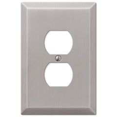 Oversized Brushed Nickel Steel - 1 Duplex Wallplate