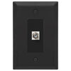 Oversized Matte Black Steel - 1 Cable Jack Wallplate - Wallplate Warehouse 463CXMB 070686021347 Cable Jacks