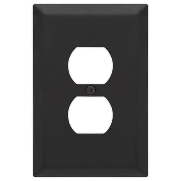 Oversized Matte Black Steel - 1 Duplex Wallplate - Wallplate Warehouse 463DMB - B 070686021262 1 Duplex