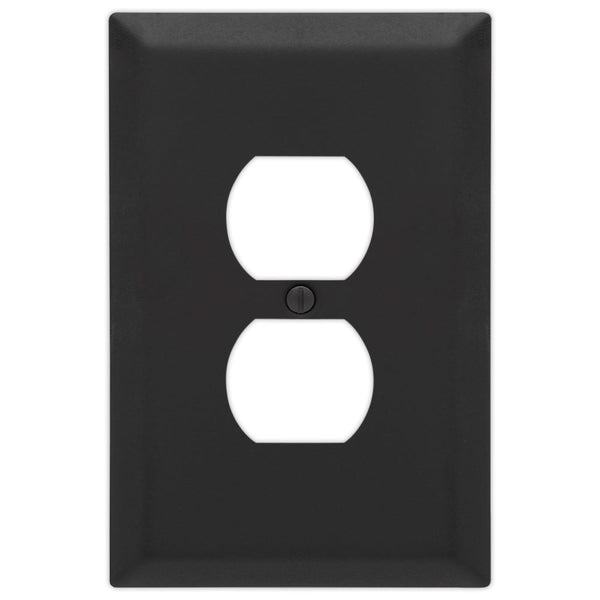 Oversized Matte Black Steel - 1 Duplex Wallplate - Wallplate Warehouse 463DMB - B 070686021262 1 Duplex