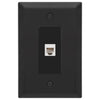 Oversized Matte Black Steel - 1 Phone Jack Wallplate - Wallplate Warehouse 463PHMB 070686021354 Phone Jacks