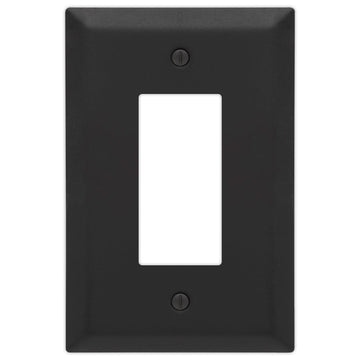 Oversized Matte Black Steel - 1 Rocker Wallplate - Wallplate Warehouse 463RMB - B 070686021293 1 Rocker