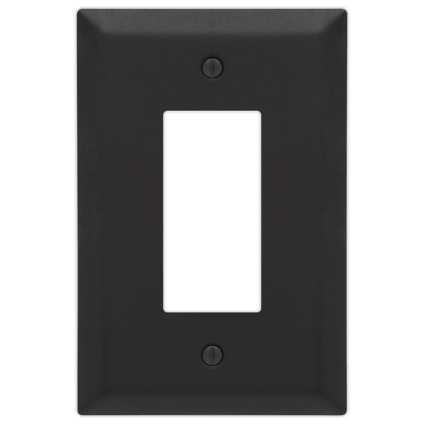 Oversized Matte Black Steel - 1 Rocker Wallplate - Wallplate Warehouse 463RMB - B 070686021293 1 Rocker