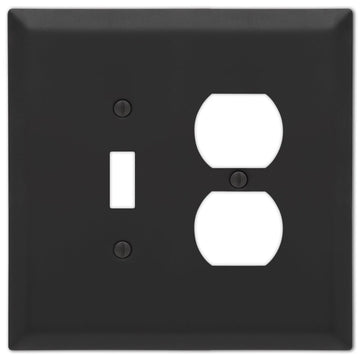 Oversized Matte Black Steel - 1 Toggle / 1 Duplex Wallplate - Wallplate Warehouse 463TDMB - B 070686021286 1 Toggle / 1 Duplex