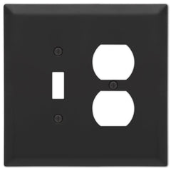 Oversized Matte Black Steel - 1 Toggle / 1 Duplex Wallplate