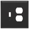 Oversized Matte Black Steel - 1 Toggle / 1 Duplex Wallplate - Wallplate Warehouse 463TDMB - B 070686021286 1 Toggle / 1 Duplex