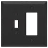 Oversized Matte Black Steel - 1 Toggle / 1 Rocker Wallplate - Wallplate Warehouse 463TRMB - B 070686021330 1 Toggle / 1 Rocker