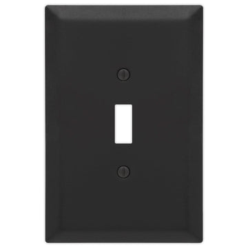 Oversized Matte Black Steel - 1 Toggle Wallplate - Wallplate Warehouse 463TMB - B 070686021224 1 Toggle