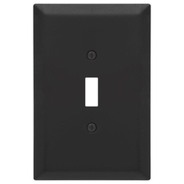 Oversized Matte Black Steel - 1 Toggle Wallplate - Wallplate Warehouse 463TMB - B 070686021224 1 Toggle