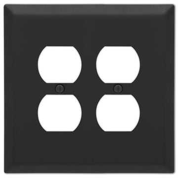 Oversized Matte Black Steel - 2 Duplex Wallplate - Wallplate Warehouse 463DDMB - B 070686021279 2 Duplex