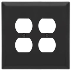 Oversized Matte Black Steel - 2 Duplex Wallplate