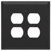 Oversized Matte Black Steel - 2 Duplex Wallplate - Wallplate Warehouse 463DDMB - B 070686021279 2 Duplex