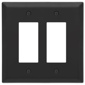 Oversized Matte Black Steel - 2 Rocker Wallplate - Wallplate Warehouse 463RRMB - B 070686021309 2 Rocker