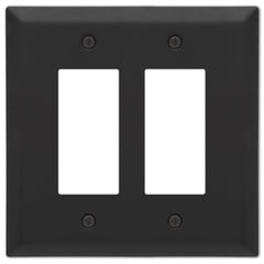 Oversized Matte Black Steel - 2 Rocker Wallplate