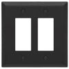 Oversized Matte Black Steel - 2 Rocker Wallplate - Wallplate Warehouse 463RRMB - B 070686021309 2 Rocker
