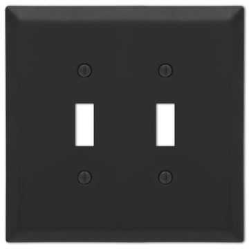 Oversized Matte Black Steel - 2 Toggle Wallplate - Wallplate Warehouse 463TTMB - B 070686021231 2 Toggle